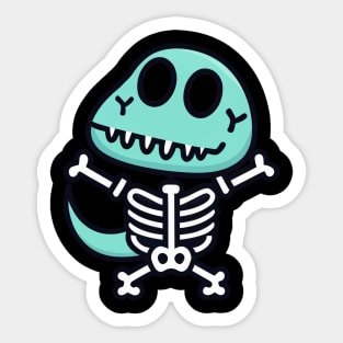 Skeleton dinosaur funny cartoon Sticker